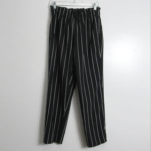 Ann Taylor High Rise Pin Stripe Ankle Length Pull-on Pants